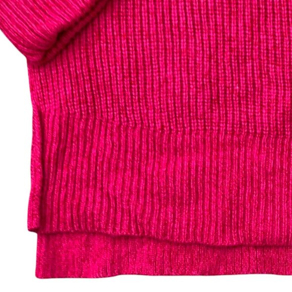 Athleta Shasta Pink Cyclamen Wool Blend Sweater Lagenlook Oversized Barbiecore-M - Picture 7 of 15